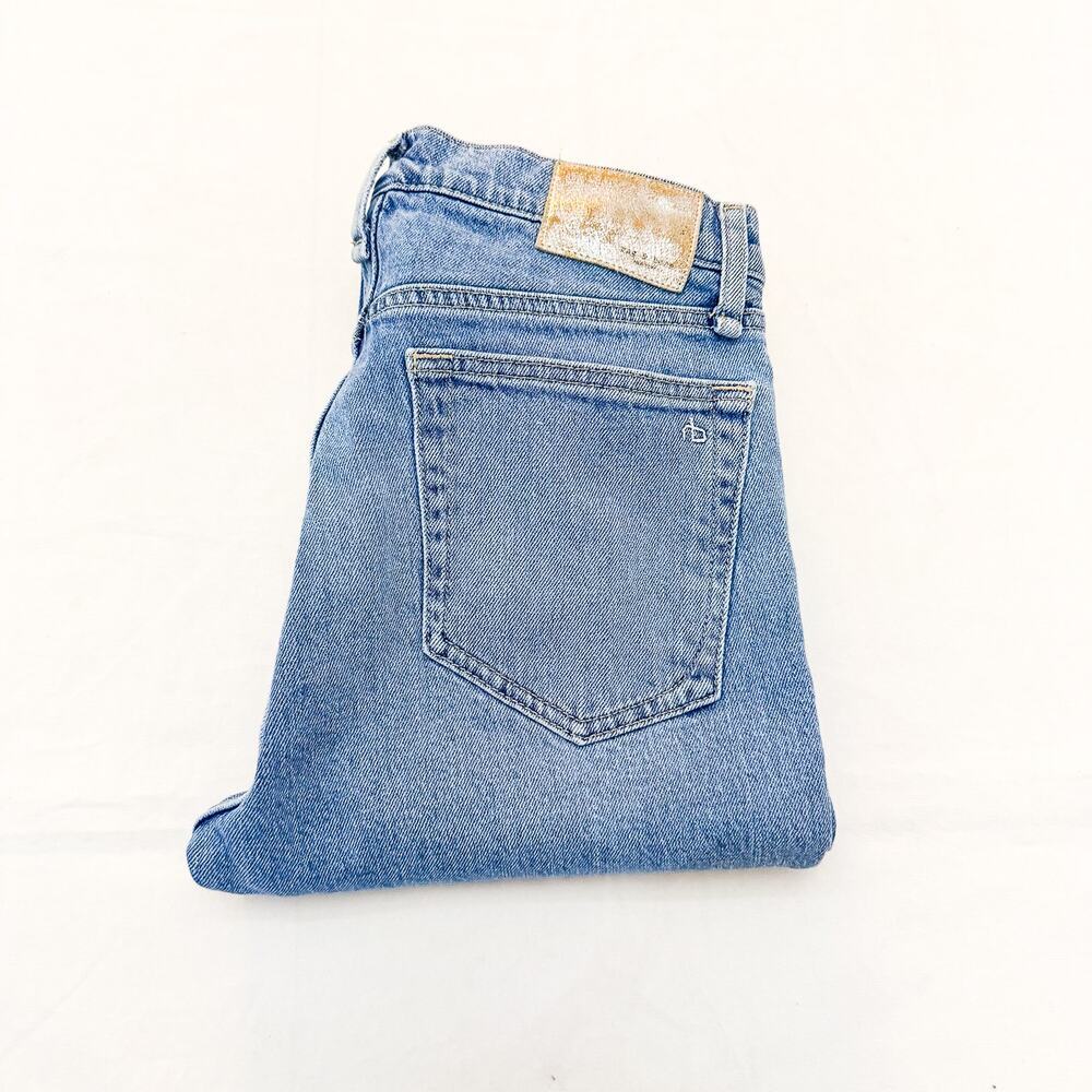 Rag & Bone Peyton Mid-Rise Bootcut Denim Jeans Raw Hem Benson Size 27